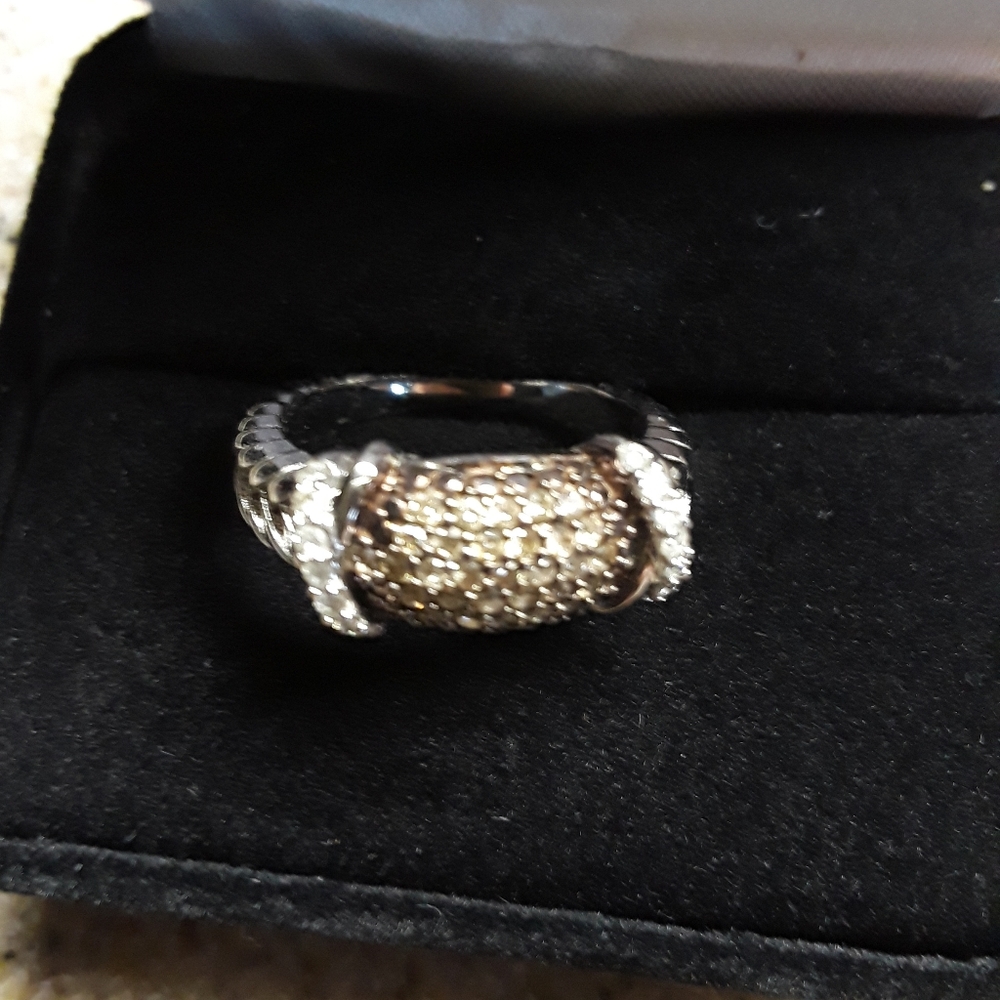 Chocolate and White Diamond ring - Picture 5 of 6